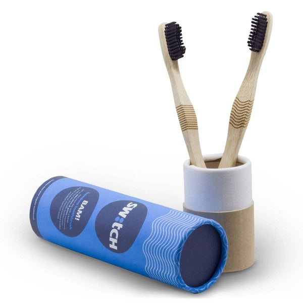 Buy BAM! Bamboo Toothbrush I Pack of 2 with Travel Case | Shop Verified Sustainable Products on Brown Living