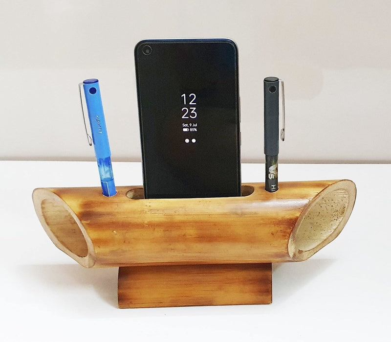 Buy Bamboo Amplifier Mobile Stand Pen Holder for Office & Home Decor | Shop Verified Sustainable Products on Brown Living