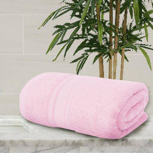 Bamboo Bath Towel Absorbent Super Soft 600 GSM - Pink Large | Verified Sustainable by Brown Living™