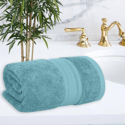 Buy Bamboo Bath Towel Absorbent Super Soft 600 GSM - Turquoise Large | Shop Verified Sustainable Bath Linens on Brown Living™