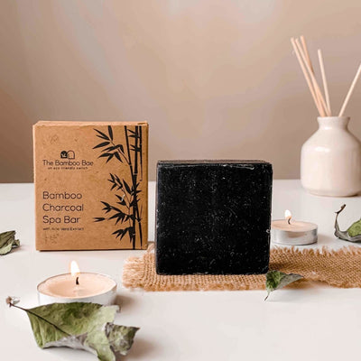 Bamboo Charcoal Soap | Handmade Spa Bar | With Aloe Vera Extract – Body Soap on Brown Living™. SKU: TBB - 2. Img 2.