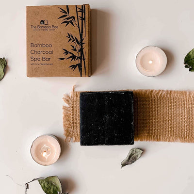 Bamboo Charcoal Soap | Handmade Spa Bar | With Aloe Vera Extract – Body Soap on Brown Living™. SKU: TBB - 2. Img 4.