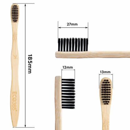 Bamboo Charcoal Toothbrush - Pack of 4 | Verified Sustainable by Brown Living™