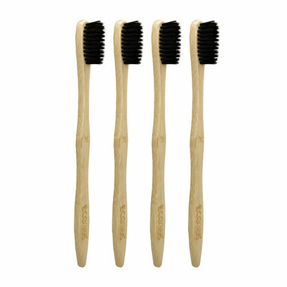 Bamboo Charcoal Toothbrush - Pack of 4 | Verified Sustainable by Brown Living™