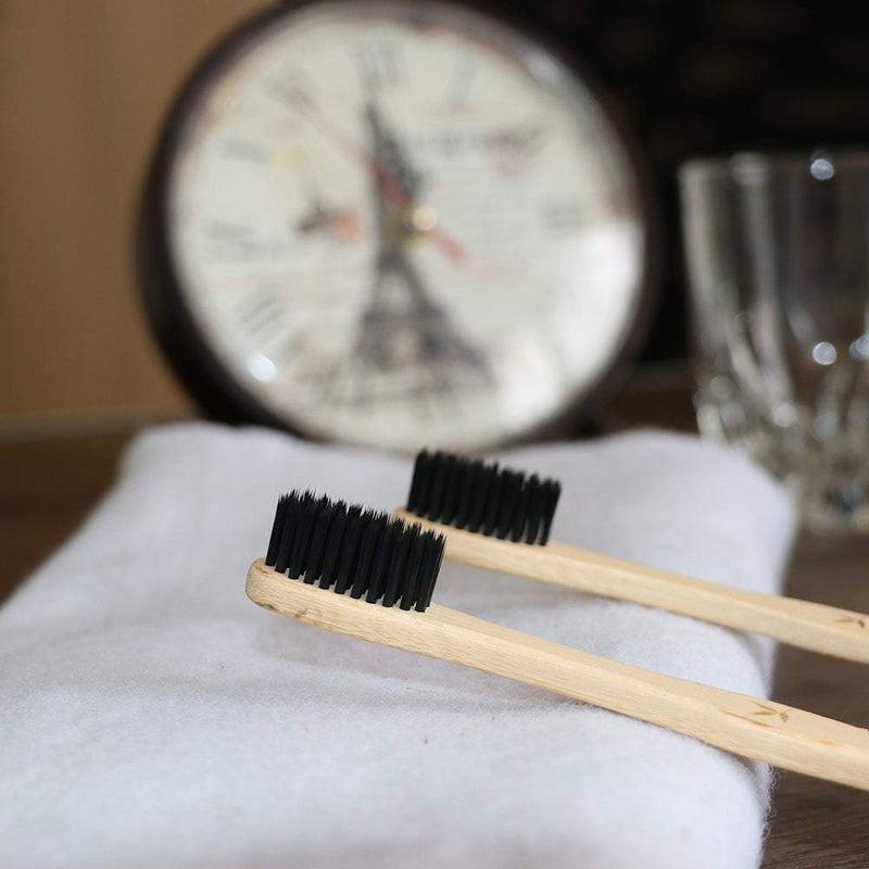 Buy Bamboo Charcoal Toothbrush - Pack Of 6 | Shop Verified Sustainable Tooth Brush on Brown Living™