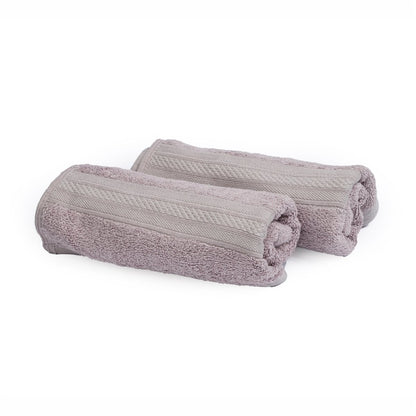 Bamboo Cotton Bath Towels And Hand Towels Set Of 2 Grape Grey | Verified Sustainable by Brown Living™