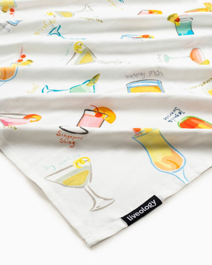 Bamboo & Cotton Blend Printed Bath Towel | Happy Hour | Verified Sustainable by Brown Living™