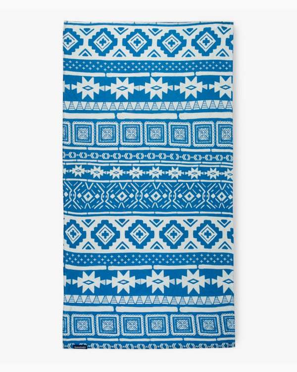 Buy Bamboo & Cotton Blend Printed Bath Towel | Nomad Azure Blue | Shop Verified Sustainable Products on Brown Living