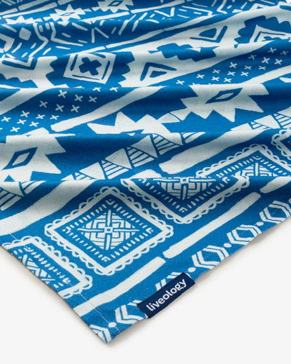 Bamboo & Cotton Blend Printed Bath Towel | Nomad Azure Blue | Verified Sustainable by Brown Living™