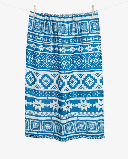 Bamboo & Cotton Blend Printed Bath Towel | Nomad Azure Blue | Verified Sustainable by Brown Living™