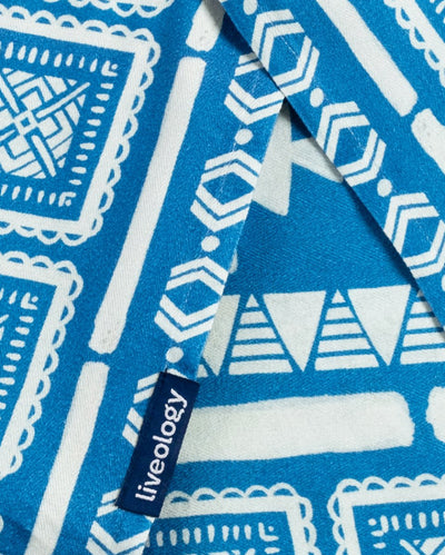 Bamboo & Cotton Blend Printed Bath Towel | Nomad Azure Blue – Bath Linens on Brown Living™. SKU: PBT011_24BL720. Img 2.