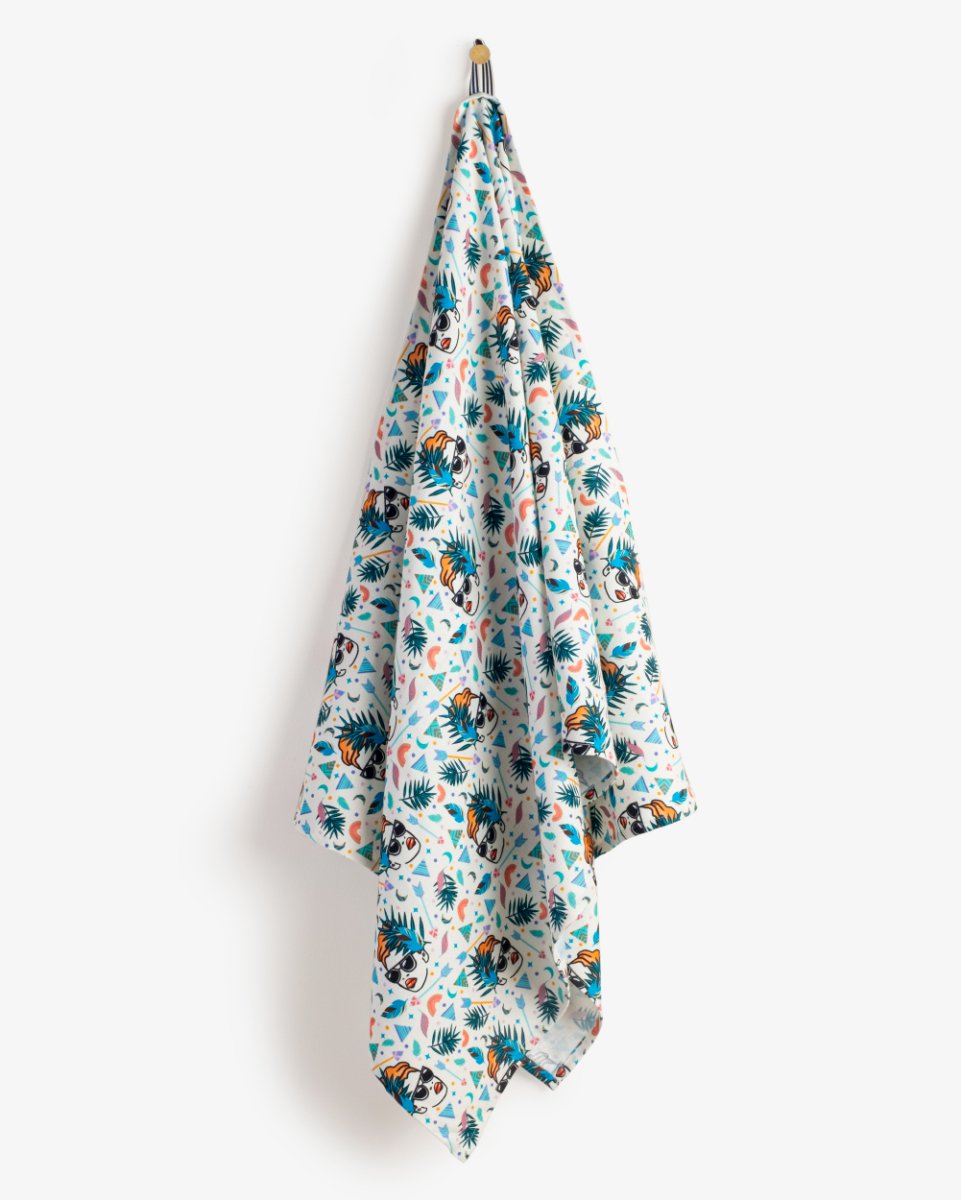 Bamboo & Cotton Blend Printed Beach & Bath Towel | Boho Lady | Verified Sustainable by Brown Living™