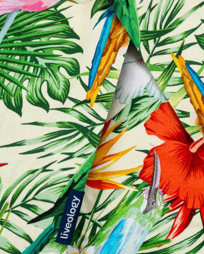 Bamboo & Cotton Blend Printed Beach Towel | Birds of Paradise | Verified Sustainable by Brown Living™