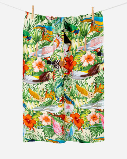 Bamboo & Cotton Blend Printed Beach Towel | Birds of Paradise | Verified Sustainable by Brown Living™