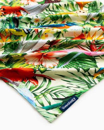 Bamboo & Cotton Blend Printed Beach Towel | Birds of Paradise – Bath Linens on Brown Living™. SKU: PBT003. Img 3.
