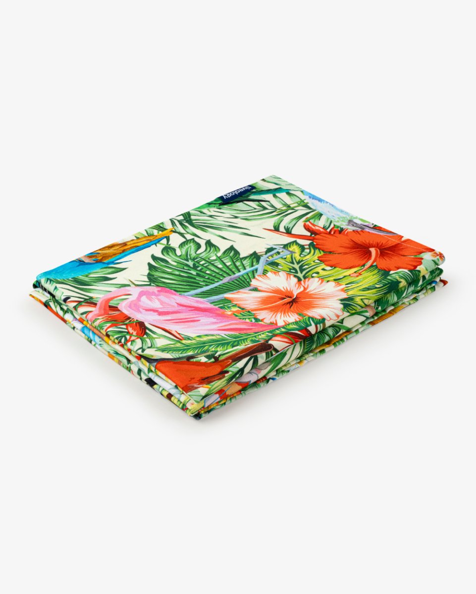 Bamboo & Cotton Blend Printed Beach Towel | Birds of Paradise | Verified Sustainable by Brown Living™