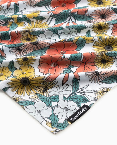 Bamboo & Cotton Blend Printed Beach Towel | Flora – Bath Linens on Brown Living™. SKU: PBT001. Img 2.