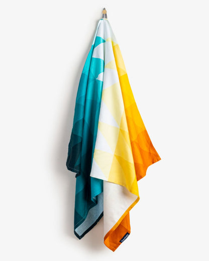 Bamboo & Cotton Blend Printed BeachTowel | Kaleido Summer | Verified Sustainable by Brown Living™