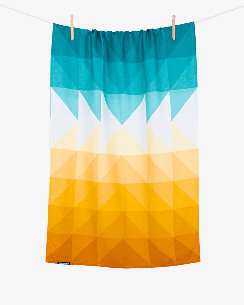 Bamboo & Cotton Blend Printed BeachTowel | Kaleido Summer | Verified Sustainable by Brown Living™