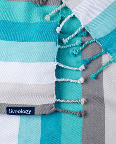 Bamboo & Cotton Blend Woven Bath Towel | Aquamarine – Bath Linens on Brown Living™. SKU: WBT009. Img 2.