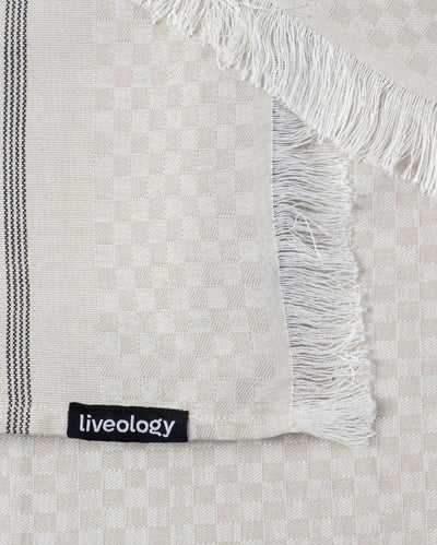 Bamboo & Cotton Blend Woven Bath Towel | Chequerboard – Bath Linens on Brown Living™. SKU: WBT005. Img 2.