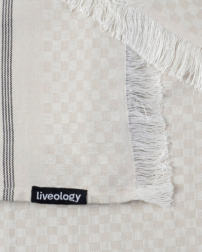 Bamboo & Cotton Blend Woven Bath Towel | Chequerboard | Verified Sustainable by Brown Living™