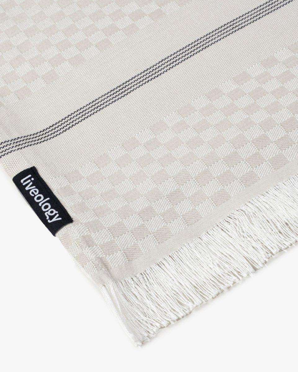 Bamboo & Cotton Blend Woven Bath Towel | Chequerboard | Verified Sustainable by Brown Living™