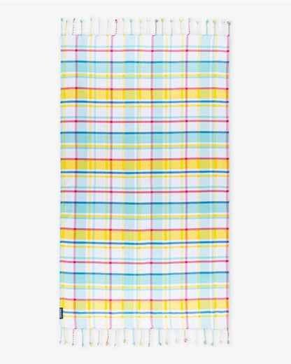 Bamboo & Cotton Blend Woven Bath Towel | Felicity Aqua | Verified Sustainable by Brown Living™