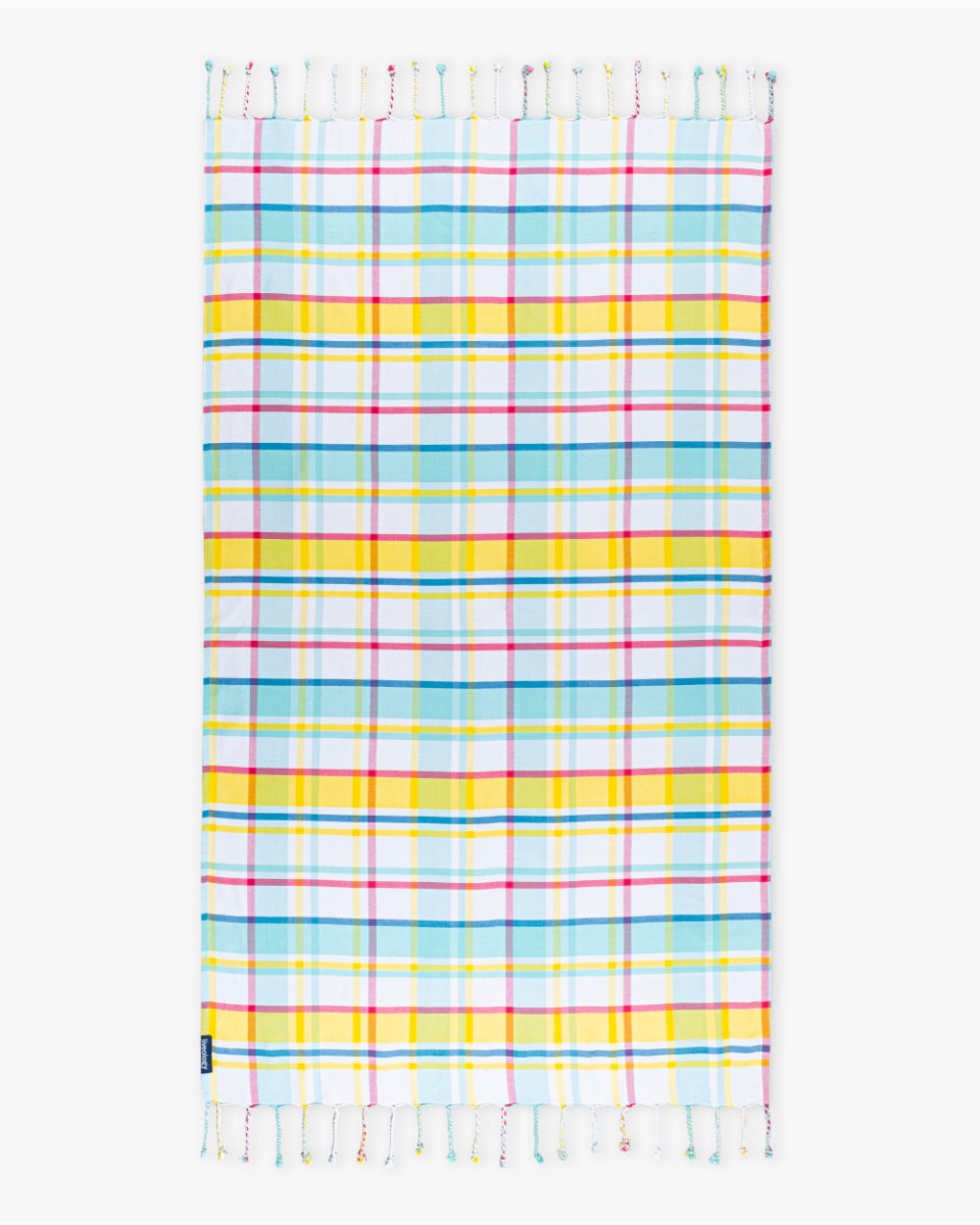 Bamboo & Cotton Blend Woven Bath Towel | Felicity Aqua | Verified Sustainable by Brown Living™