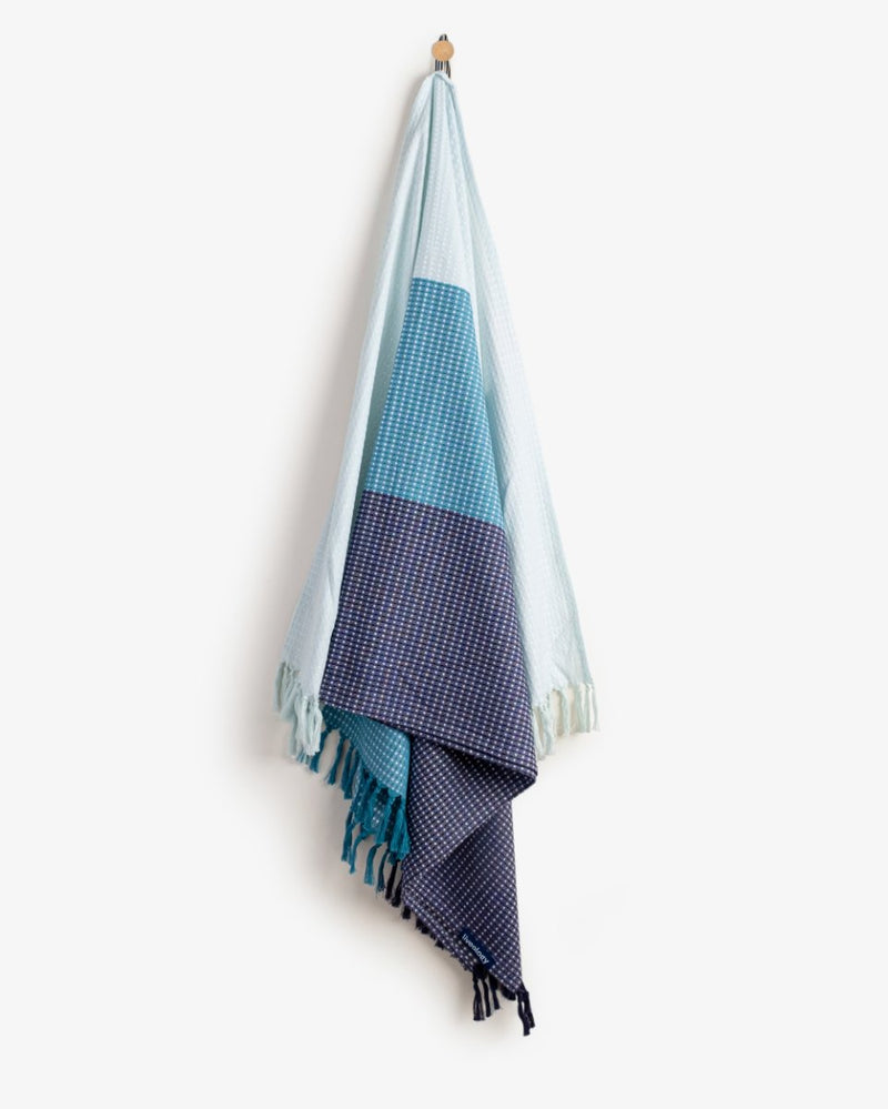 Bamboo & Cotton Blend Woven Beach Towel | Blue Harbour | Verified Sustainable by Brown Living™