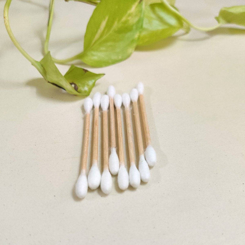 Buy Bamboo Cotton Earbuds | 80 Ear Swabs - Pack of 2 | Shop Verified Sustainable Ear Buds on Brown Living™