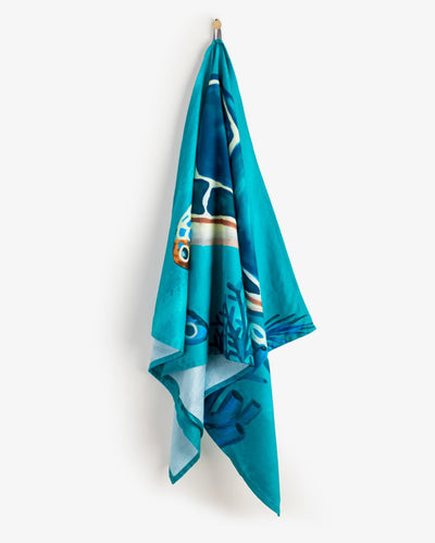 Bamboo & Cotton Printed Beach & Bath Towel | Turtled – Bath Linens on Brown Living™. SKU: PBT004. Img 4.