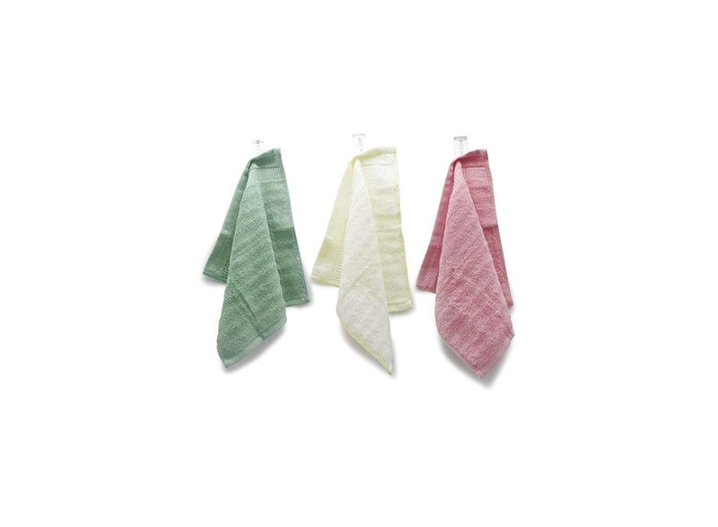 Buy Bamboo-derived Rayon Face Towel -Set of 5, Green, Pink, Khaki, Blue, Cream | Shop Verified Sustainable Bath Linens on Brown Living™