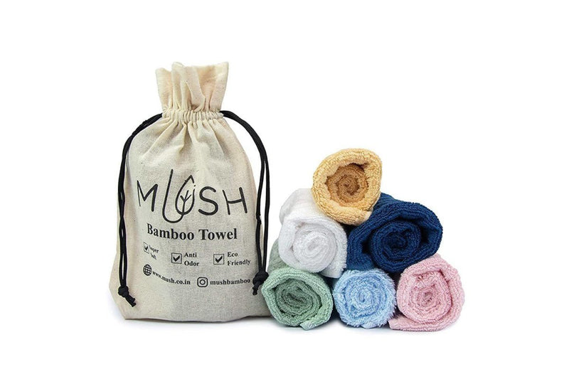 Buy Bamboo-derived Rayon Face Towel-Set of 7, Assorted Colour | Shop Verified Sustainable Products on Brown Living