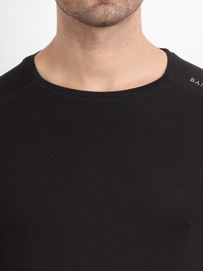 Bamboo Fabric Black T-shirt For Men | Verified Sustainable by Brown Living™