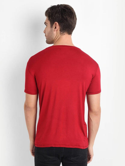 Bamboo Fabric Maroon T-shirt For Men | Verified Sustainable by Brown Living™