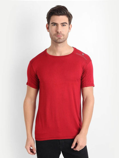 Bamboo Fabric Maroon T-shirt For Men | Verified Sustainable by Brown Living™