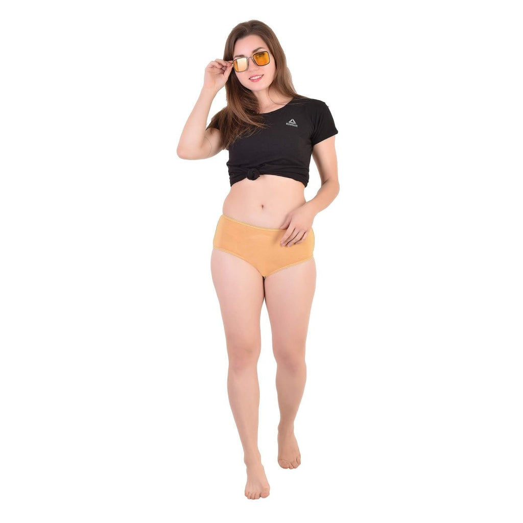Buy Bamboo Fabric Mid Rise Underwear Pack of 2 Online on Brown