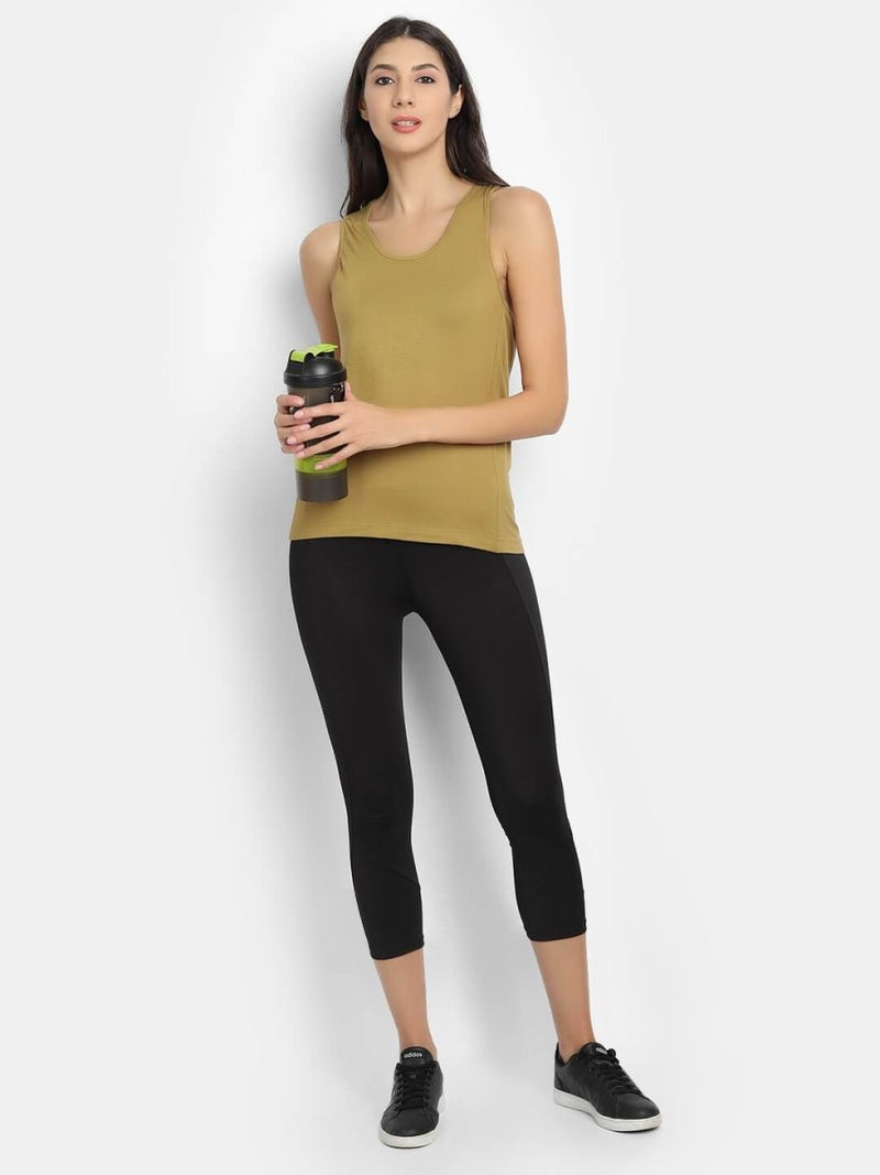 Buy Bamboo Fabric Olive Runner Vest | Shop Verified Sustainable Womens Top on Brown Living™