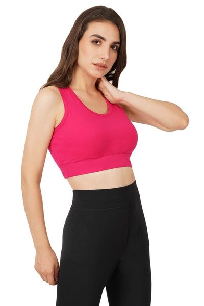 Bamboo Fabric Sports Bra | Clean – Womens Underwear by Bamboology available on Brown Living™. Fuschia S. SKU: SPORTBRA2 (clean)_BL3070. Img 7.
