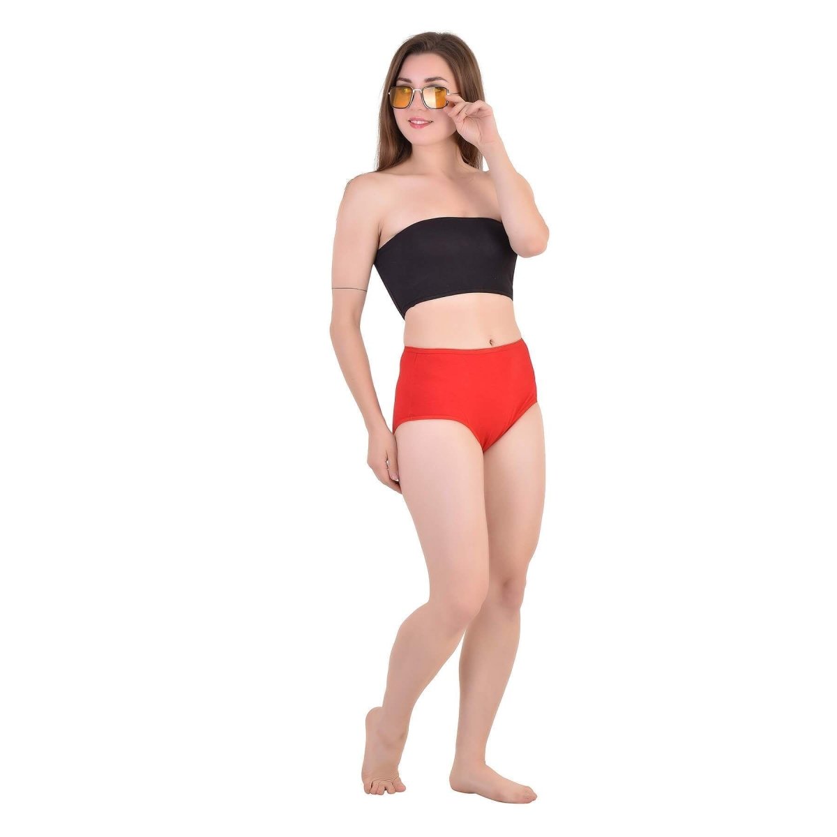 Bamboo Fabric Women's Hipster Panty - Red and Black - Pack of 2 | Verified Sustainable by Brown Living™