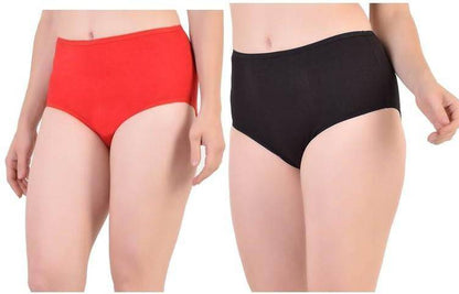 Bamboo Fabric Women's Hipster Panty - Red and Black - Pack of 2 | Verified Sustainable by Brown Living™