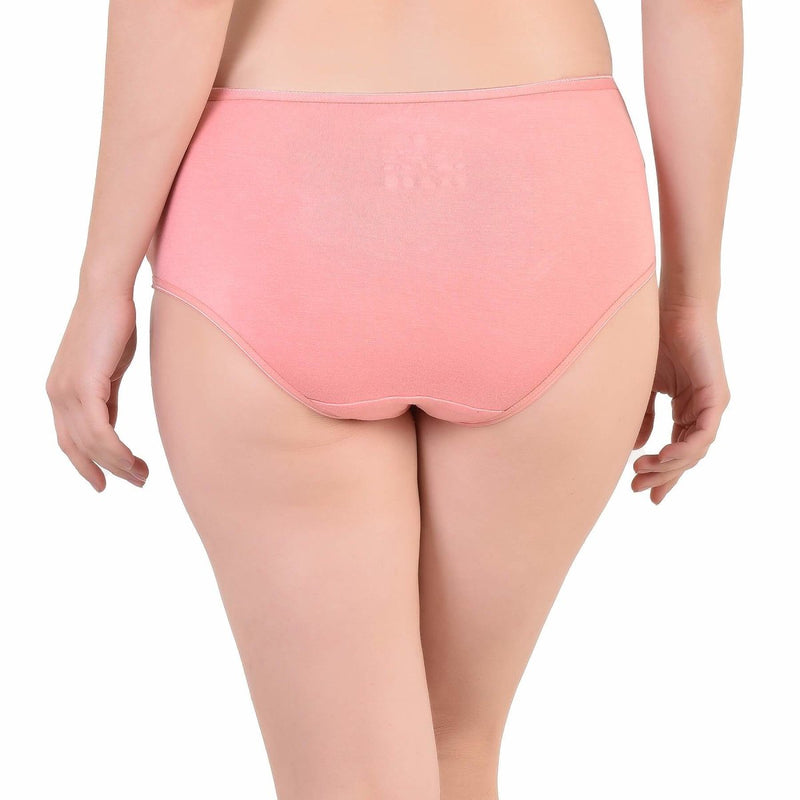 Buy Bamboo Fabric Women's Mid Rise Panty - Peach and Black Set of 2 | Shop Verified Sustainable Womens Underwear on Brown Living™