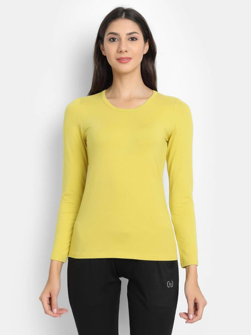 Buy Bamboo Fabric Yellow T-Shirt for Women | Shop Verified Sustainable Womens T-Shirt on Brown Living™