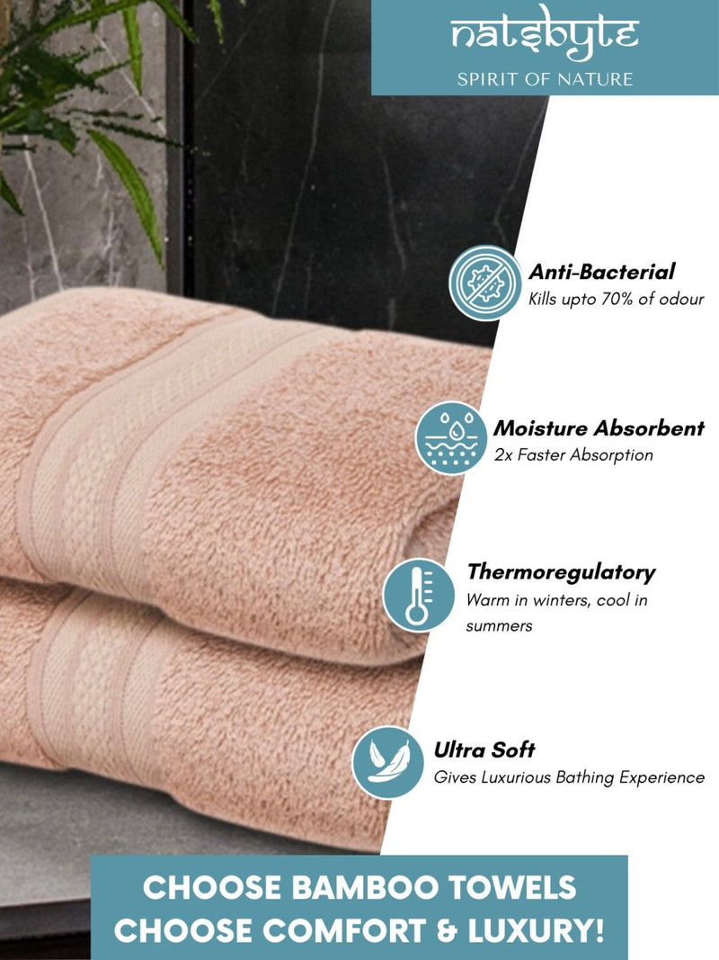 Bamboo Fiber Face Towel - Beige (Pack of 3) | Verified Sustainable Bath Linens on Brown Living™