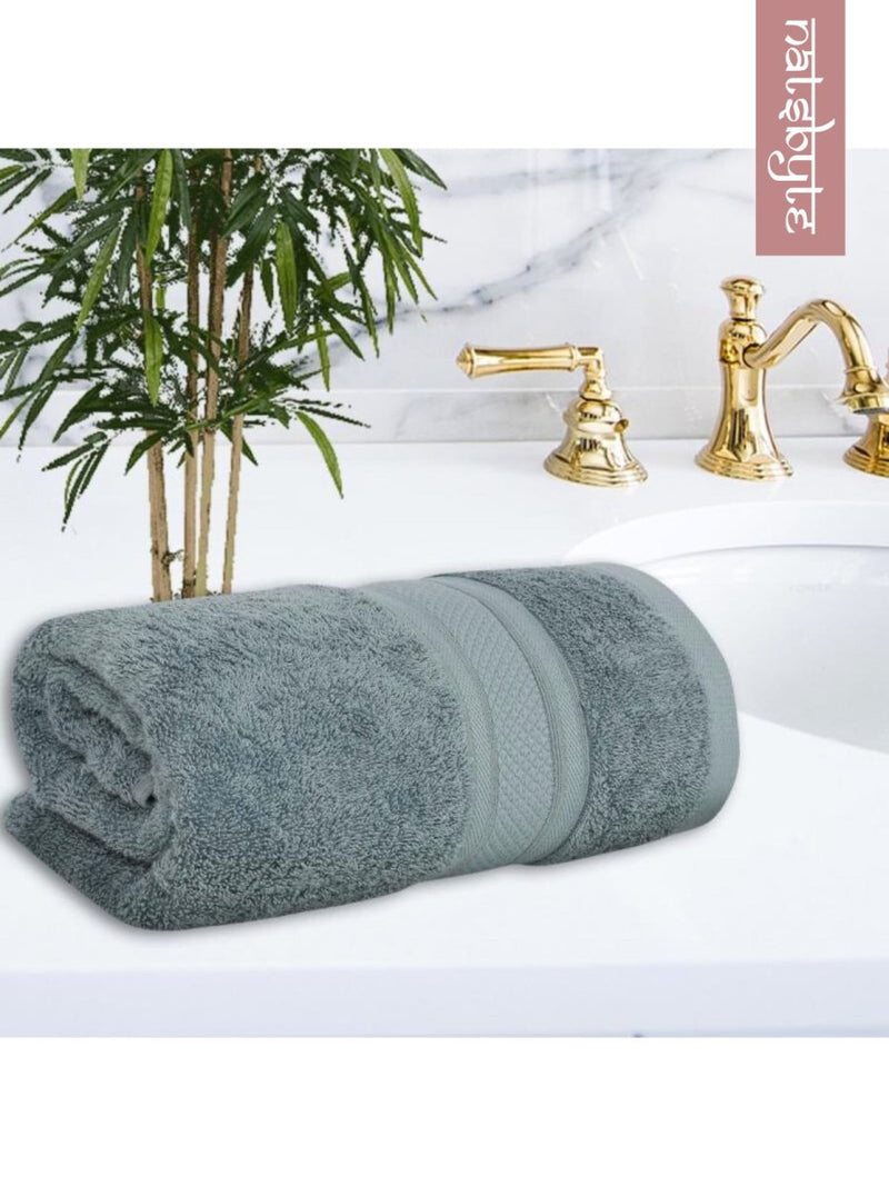Bamboo Fiber Face Towel - Cadet Blue (Pack of 3) | Verified Sustainable Bath Linens on Brown Living™