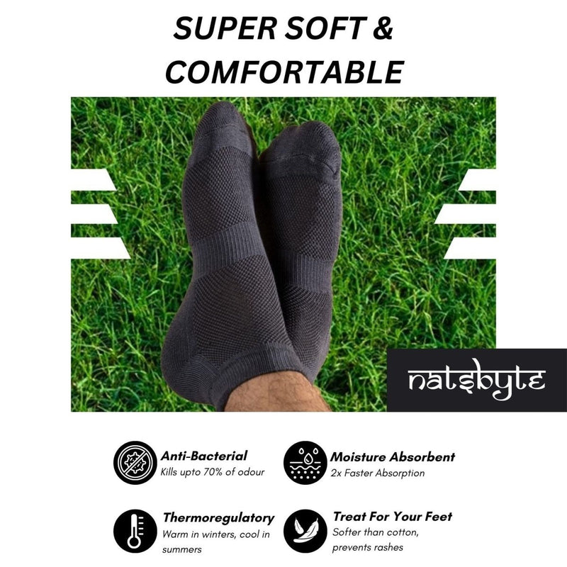 Bamboo Fiber Unisex Ankle Socks (Odour Free) - Steel Grey | Verified Sustainable Womens Socks on Brown Living™