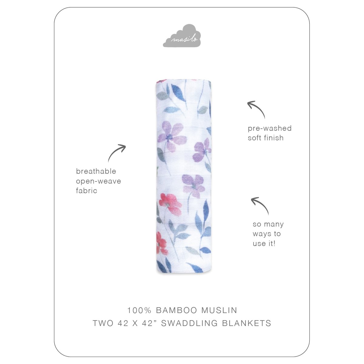 Bamboo Muslin Swaddle - Wildflower | Verified Sustainable by Brown Living™