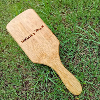 Bamboo Paddle Hair Brush – Hair Brush on Brown Living™. SKU: BAM - HAI - 40 - NAM. Img 6.