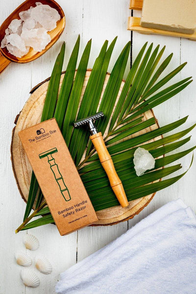 Bamboo Razor | Double Edged Safety Razor | Razor for Men & Women – Shaving Razor on Brown Living™. SKU: TBB - 9. Img 2.
